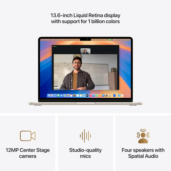 Apple 2025 MacBook Air (13-inch, Apple M4 chip with 10-core CPU and 8-core GPU, 16GB Unified Memory, 256GB) - Sky Blue;English