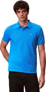 Mens SS MONOGRAM PIQUE PO Polos - French Blue