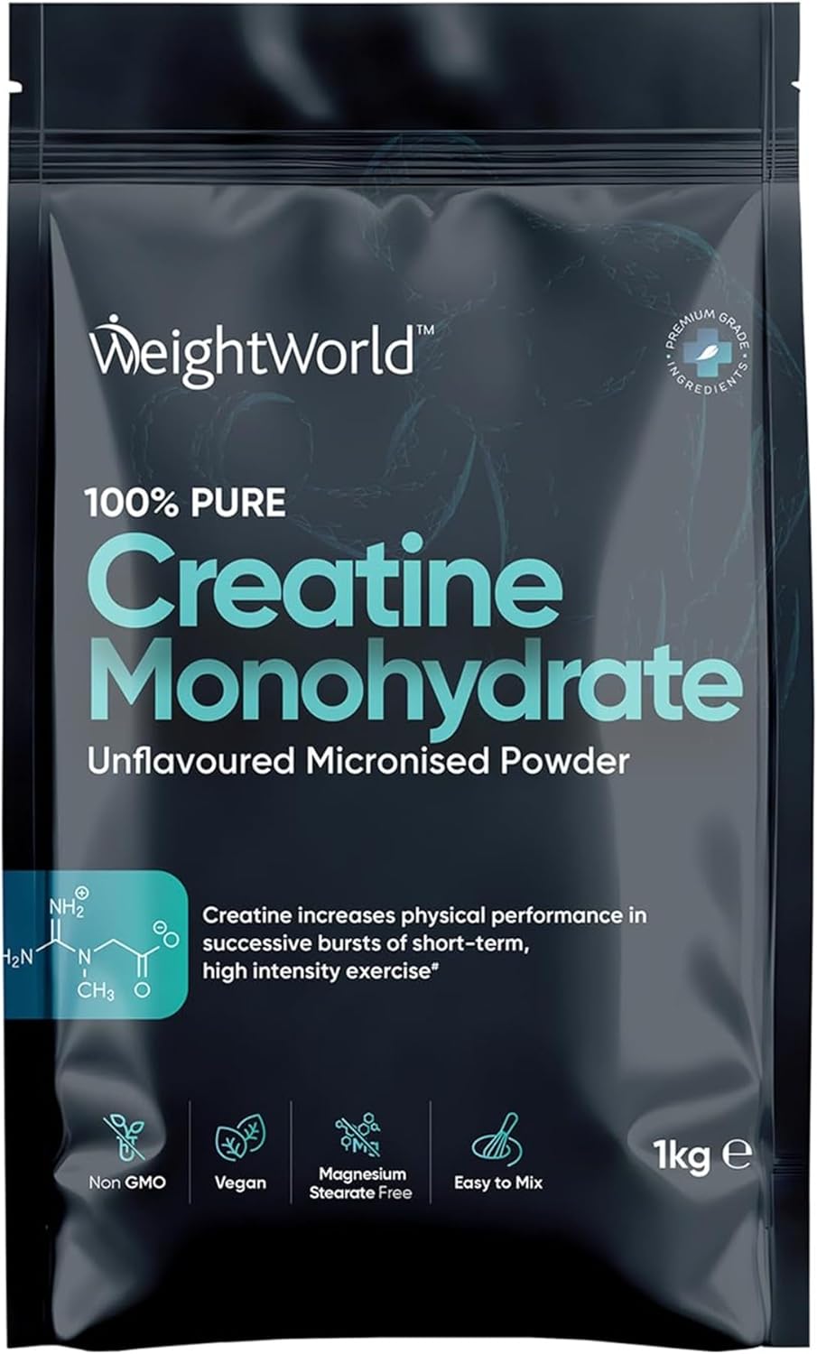 WeightWorld Creatine Monohydrate Powder 500g - Creatine Monohydrate - Increases Physical Performance in High-Intensity Exercise - for Men & Women - Unflavoured - 3 g - 500g (165 Servings) – image 2