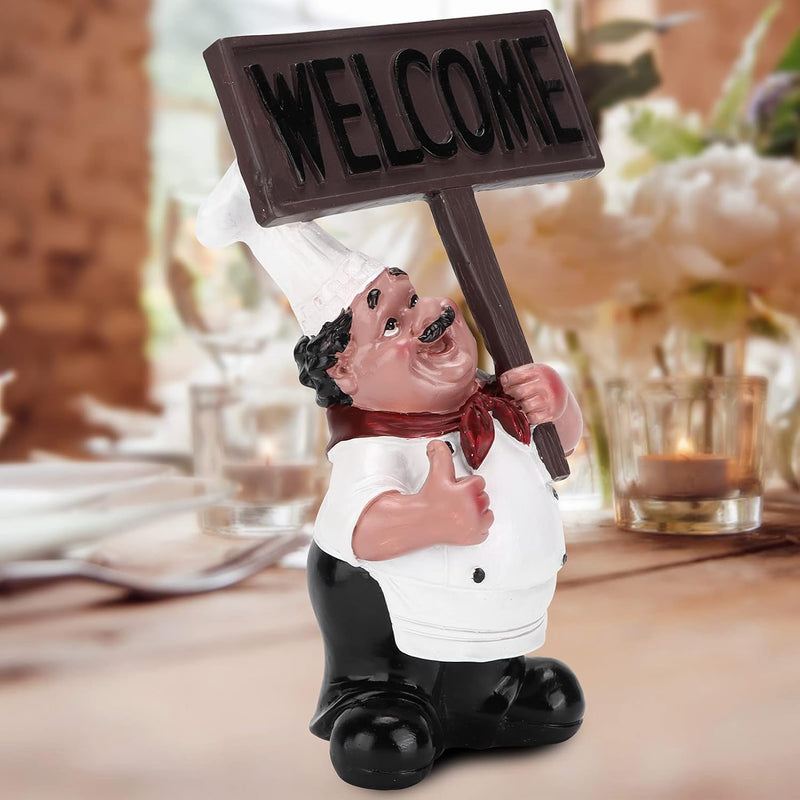BTER Chef Sculpture Decoration, Home Kitchen Decor Figurines, Fat Chef Decorative Decor for Restaurant