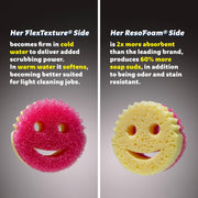 Scrub Mommy - Dish Scrubber + Non-Scratch Cleaning Sponges Kitchen, Bathroom + Multi-Surface Safe - Dual-Sided Dish Sponges for Scrubbing + Wiping Spills (3 Count) - Online Exclusive - 3 Count (Pack of 1) Exclusive Scrub Mommy