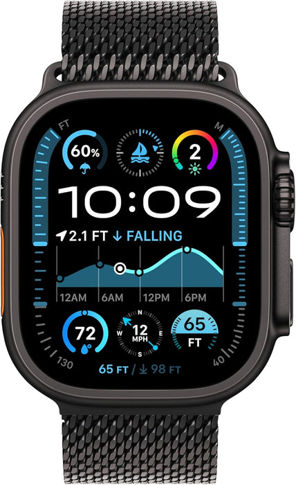 Apple Watch Ultra 2 GPS + Cellular 49mm Smartwatch, Sports Watch with Black with Rugged Titanium Case with Black Ocean Band. Fitness Tracker, Precision GPS, Extra-Long Battery Life
