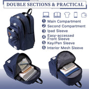 VASCHY School Backpack for Women, Unisex Large Bookbag Schoolbag Casual Daypack for High School/College/Teens/Travel/Work