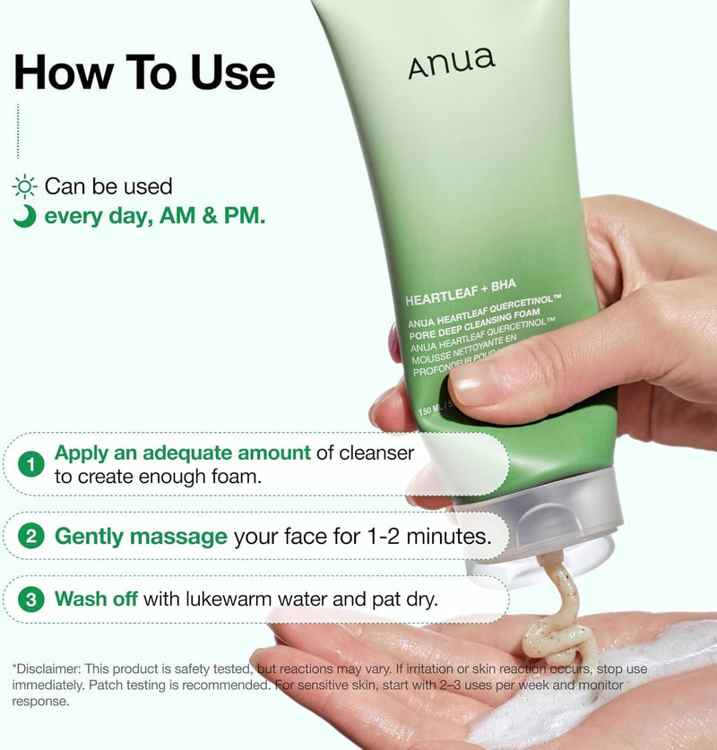 HEARTLEAF SUCCINIC MOISTURE CLEANSING FOAM 150ML