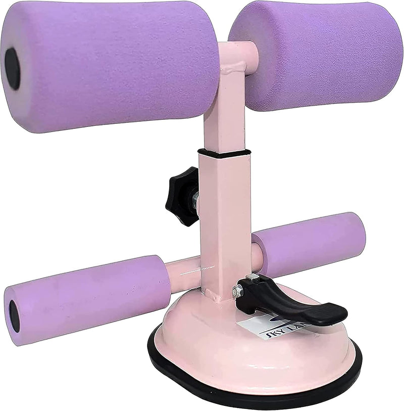 SKY LAND Portable Sit-Up Assistant Self-Suction Floor Fitness Device for Home & Office, Core Ab Exerciser, Push-Up & Plank Support, Compact Ergonomic Design for Strong Abs Pink/Red EM-9345-R