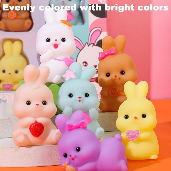 NALACAL Charming Bunny Bathtub Toy, Rabbit Floating Toy, Baby Bath Toys, Cute Floating Toy, 6 Pcs Novelty Bath Tub Toys with Sound Baby Shower Float Bunny Bathtub Toy for Girls and Boys Toddler