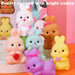 NALACAL Charming Bunny Bathtub Toy, Rabbit Floating Toy, Baby Bath Toys, Cute Floating Toy, 6 Pcs Novelty Bath Tub Toys with Sound Baby Shower Float Bunny Bathtub Toy for Girls and Boys Toddler