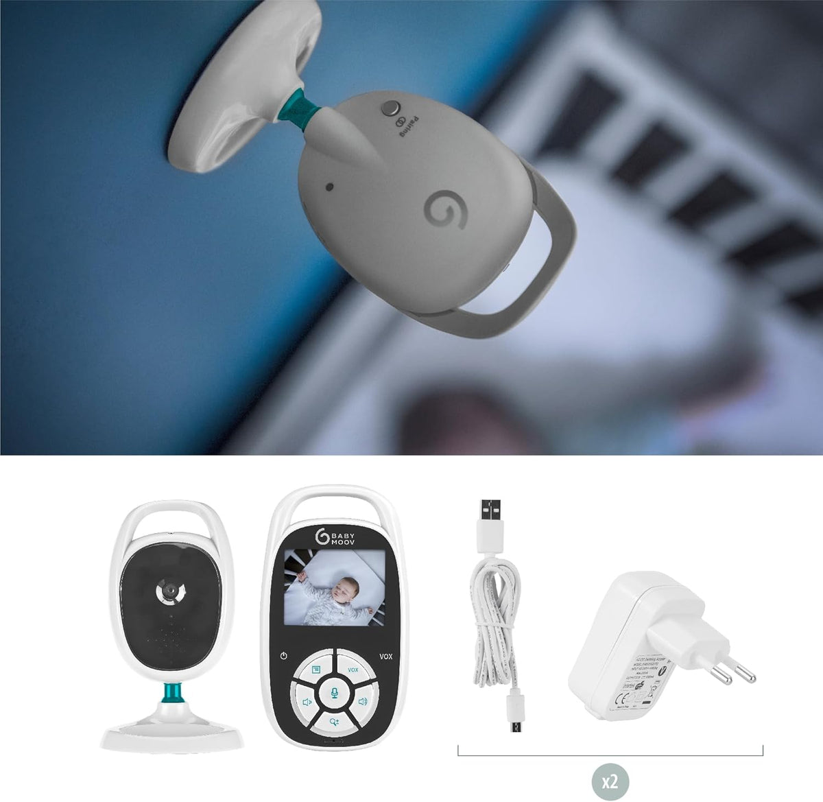 Babymoov YOO-See video baby monitor, 2.4 inch display, night vision, zoom function, intercom function, VOX function – image 5