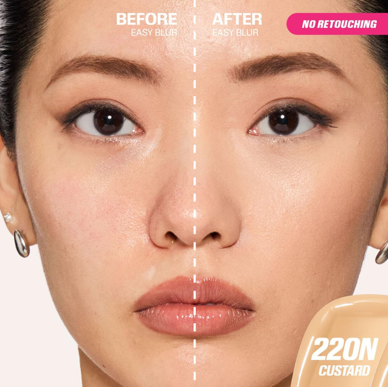 Huda Beauty Easy Blur Natural Airbrush Foundation, Custard 220N, 30ml