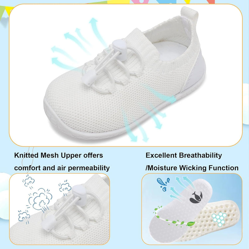L-RUN Baby Shoes Infant Breathable Non Slip First Walking Shoes Baby Boys Girls Sneakers with Soft Rubber Sole Toddler Slip On Shoes