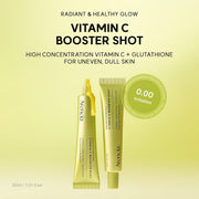 Vitamin C Booster Shot Serum with Glutathione, Niacinamide and Vitamin E for Dark Spot Care, Fine Lines & Wrinkles, Glass Skin, Korean Skincare 30ml/1.01 fl.oz - Unscented 30 ML