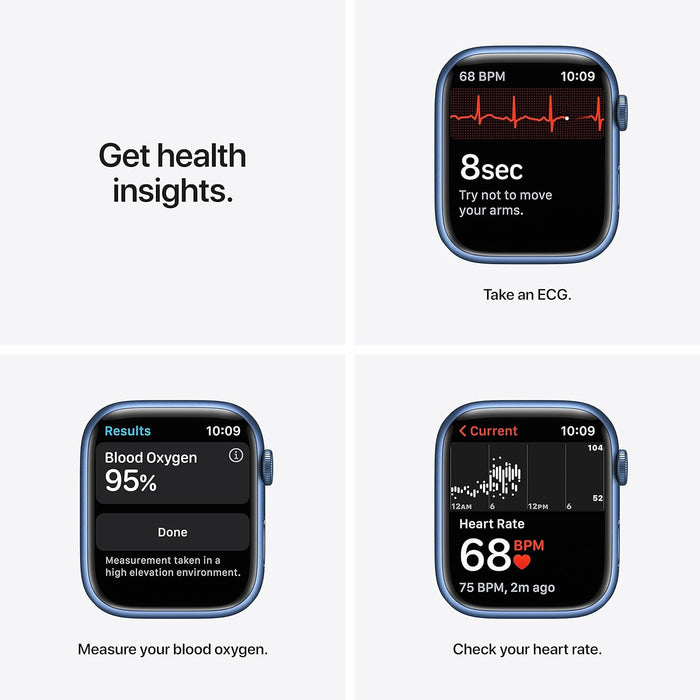Apple Watch Series 7 (GPS + Cellular, 45mm) Smart watch - Graphite Stainless Steel Case with Midnight Sport Band - Regular. Fitness Tracker, Blood Oxygen & ECG Apps, Water Resistant (Renewed)