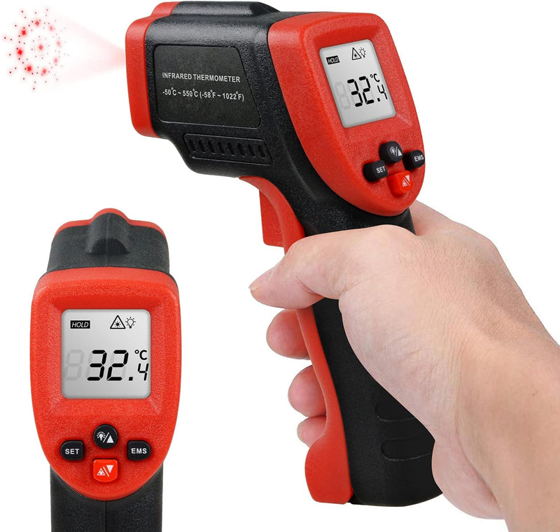 high precision infrared thermometer professional industrial temperature gun etm550 non-contact lcd display digital laser thermometer-50550ƒ - ETM550