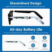 GetD AI Glasses, AI Assistant Powered by ChatGPT, Smart Glasses, Polarised Sunglasses, Bluetooth Smart Sunglasses for Men and Women, 2-in-1 Headphones and Glasses