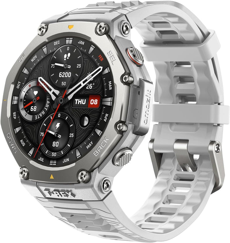 Amazfit T-Rex 3 Rugged/Military Smart Watch 48mm, 27 Day Battery, GPS (with Privacy), Offline Maps, 328 Feet Water-Resistant, 170 Fitness/Sport Modes, AI, Voice Control, for Android or iPhone