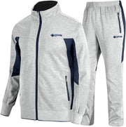 Men's Tracksuit, 2-Piece Set, Casual, Athletic Sweat Suit with Full Zipper, for Jogging, Warm-Up - 01 Grey