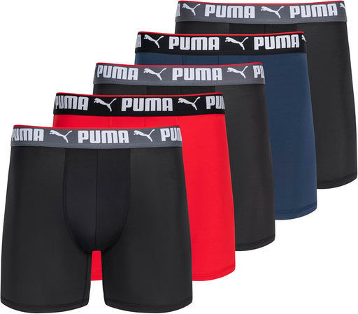 mens 5 Pack Performance Boxer Briefs Boxer Briefs - Navy Blue/Red/White