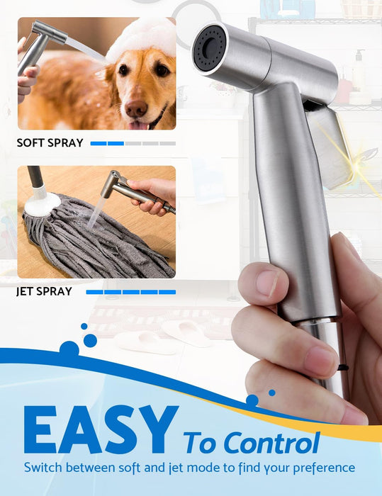 Handheld Bidet Sprayer for Toilet, BRITULIF Jet Sprayer for Toilet Muslim Shower Set, Adjustable Bidet Attachment Toilet Water Sprayer,Bidets for Existing Toilets Bidet Hose for Feminine Wash