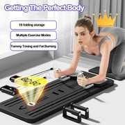 Foldable 5-in-1 Pilates Reformer Board with Abdominal Trainer Multi-Purpose Portable Pilates Machine for Home Gym, Full Body Workout Equipment for Beginners & Advanced Users