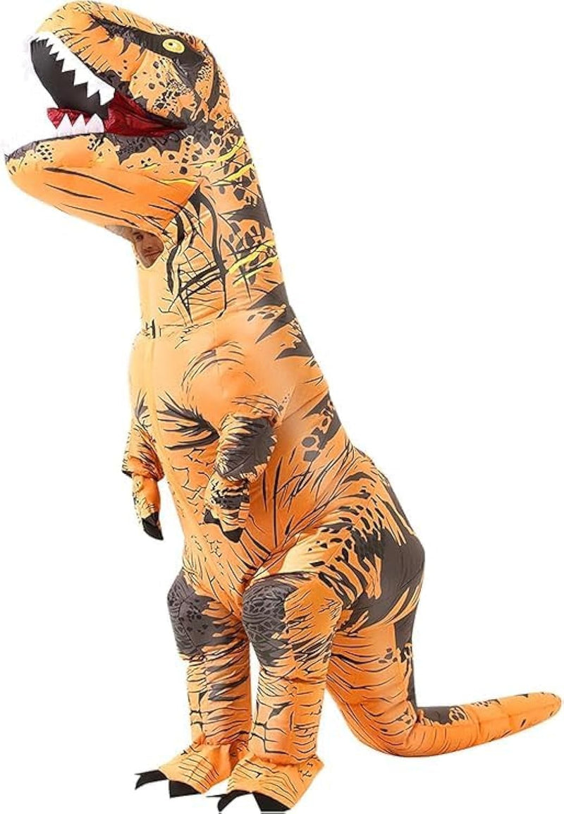 Inflatable Dinosaur Costume for Adults Kids Fancy T-Rex Dinosaur Suit Blow Up Dinosaur Costumes for Halloween Cosplay Party Christmas - A02-Adult