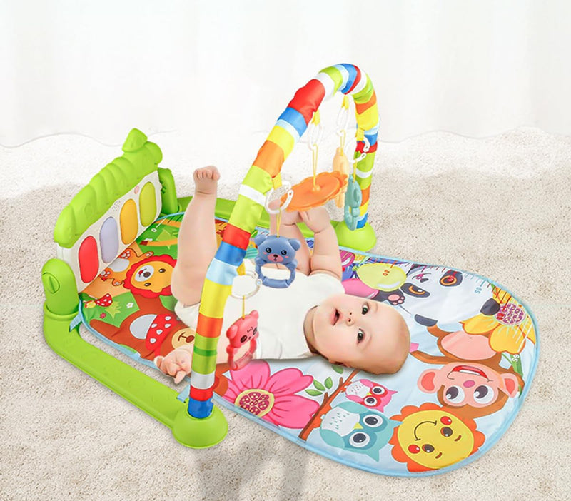 ECVV Baby Musical Gym & Crawling Mat Toy for Infants 3M+ Months with Height Ruler Color: Green