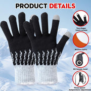 USB Heated Gloves for Men and Women, Double-Sided Heated Gloves with Touch Screen, 3 Temperature Levels Adjustable, Full Finger Electric Gloves for Winter Outdoor Activities, Skiing, Office, Sledding