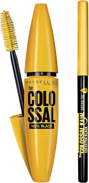 Maybelline New York 2 Piece Set: Colossal 100% Black Mascara + Kajal Argan Oil Khol Eyeliner - Black 2 Piece Set