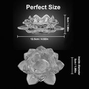 BUY4LESS - Glass Tea Light Candle Holder Lotus Flower pack of 1 (Red)