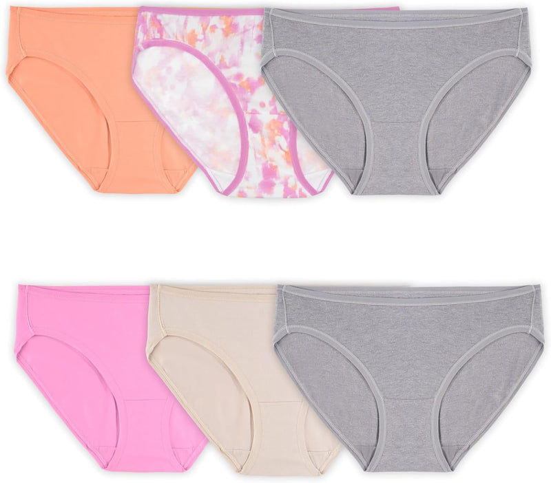 Women's 360 Underwear, High Performance Stretch for Effortless Comfort, Available in Plus Size - Bikini - Comfort Cotton - 6 Pack