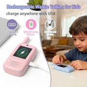 Kids Video Walkie Talkies Toys with Rotating Antenna & 2.0-Inch Screen - Dual-Camera Video Chat, USB-C Rechargeable with Lanyard, Colorful Gift for Interactive Play (Blue and Pink)