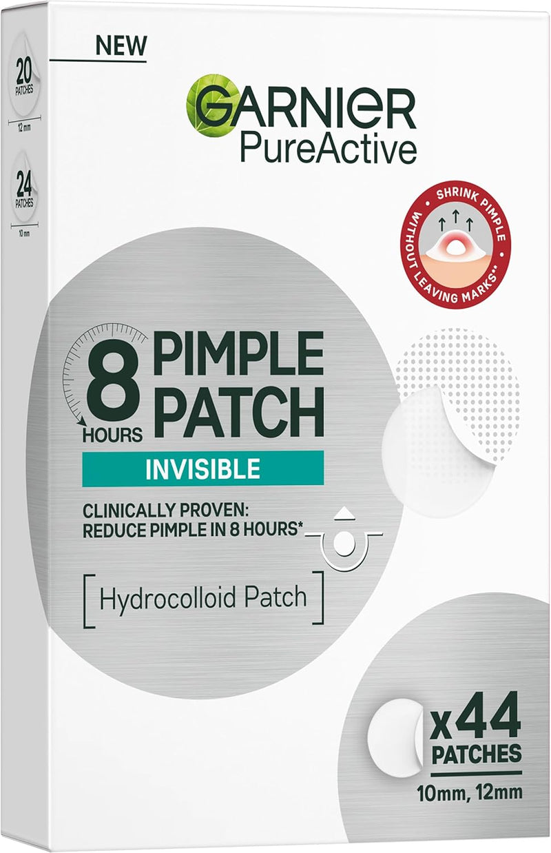 Garnier Skin Clear 8H Pimple Patches Made of Hydrocolloid, Reduces Pimple Visibility in 8 Hours, XXL Pack of 44 Patches