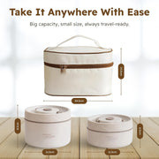 Stainless Steel Lunch Box 4pcs Set, 3-Layers of Insulation Leakproof Box with Thermal Insulated Lunch Bag, 304 Steel Containers Stackable & Perfect for Work, School, Travel, Picnics
