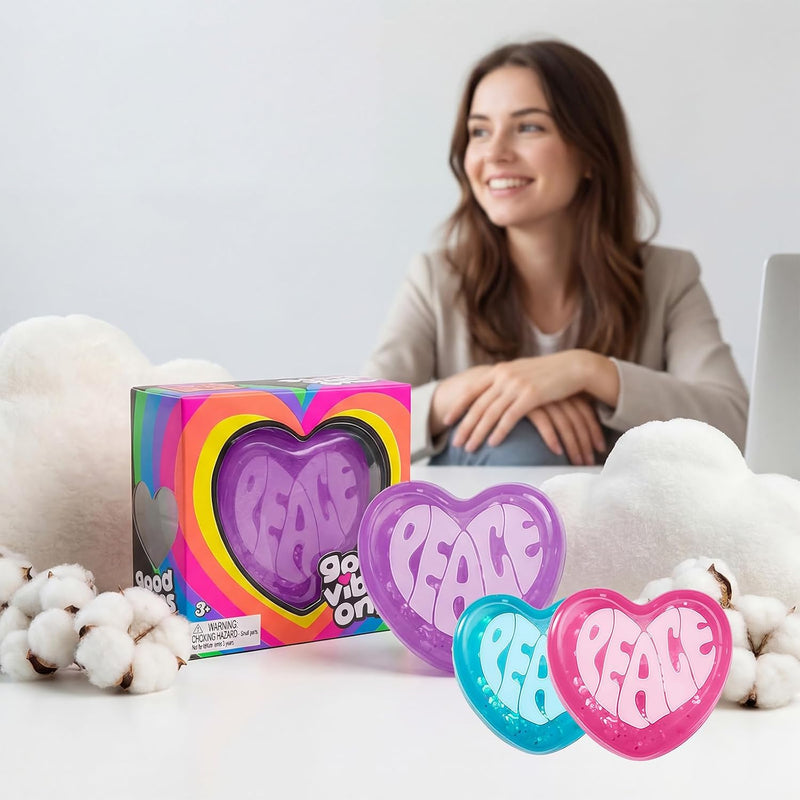 SLEEPHEADColor Changing Love Heart Sugar Ball Heart Stress Ball Love Shape Squishy Toy Fidget Sensory Toys Stress Relief Squishies Squeeze Gifts for Adults Birthday Party Favors Anxiety Relaxing