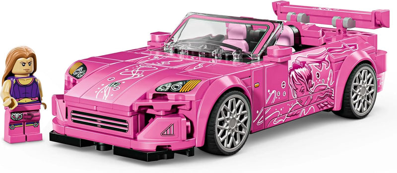 Speed Champions 2 Fast 2 Furious Honda S2000 - Pink Car Toy with Anime-Style Graphics - incl. a Suki Minifigure with a Spanner - Gift For 9+ Year Old Boys, Girls & Adult Movie Fans - 77241