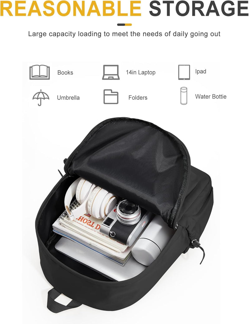 VECAVE Lightweight Casual Laptop Backpack Purse for Women,Travel Backpack with laptop compartment