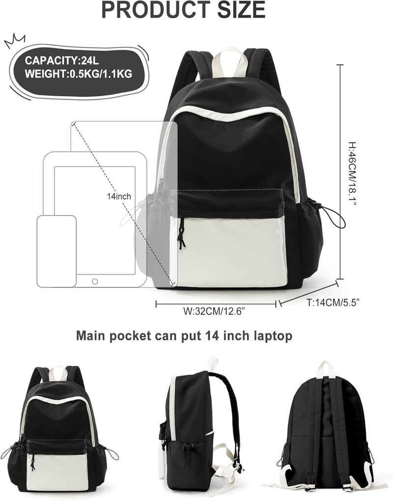 VECAVE Lightweight Casual Laptop Backpack Purse for Women,Travel Backpack with laptop compartment