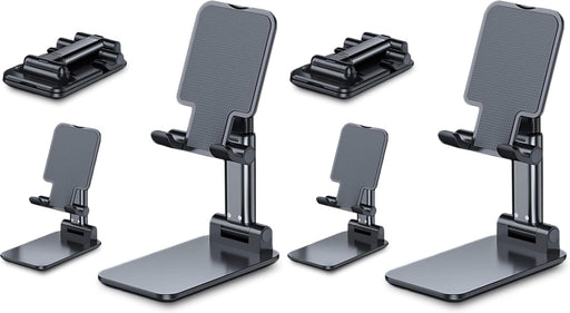 Foldable Mobile phone Stand Tablet Work area All-inclusive Convenient Rotatable Metal Holder for iPhone, iPad Arouse, Nintendo Switch, Cell and up to 13", Assorted Colors - 2 Pack