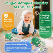 SKY-TOUCH Electric Dancing Octopus Toy, Rechargeable Crawling Octopus Toy with LED Light Music, Funny Electric Baby Sensory Toys, Magical Dancing Toys for 3 + Year Old Boys Girls