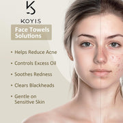 KOYIS Disposable Face Towels, Plant long fiber cleansing face towel for sensitive skin, Lint- free Facial Towels for Cleansing, Skincare and Makeup Remover, Dry Wipes (2 Pack)