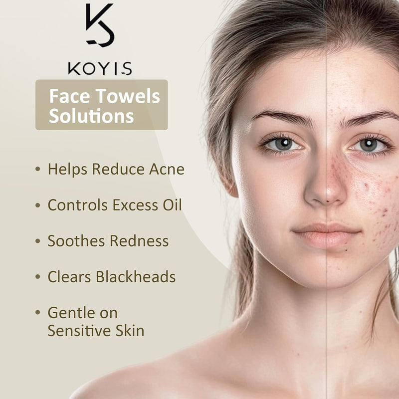 KOYIS Disposable Face Towels, Plant long fiber cleansing face towel for sensitive skin, Lint- free Facial Towels for Cleansing, Skincare and Makeup Remover, Dry Wipes (2 Pack)