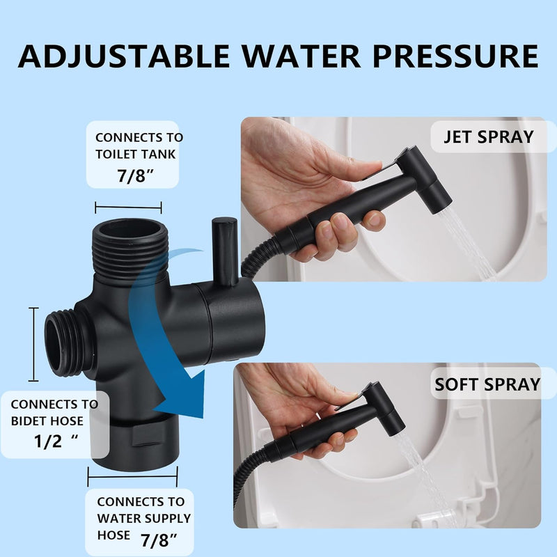 Brushed Nickel Handheld Bidet Sprayer for Toilet, Premium Stainless Steel Bathroom Bidet Sprayer Set, Baby Cloth Diaper Sprayer with Complete Bidet Spray Hoses Kit, Support Wall or Toilet Mount