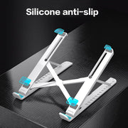 2-in-1 ABS Laptop Stand for Desk and Phone Holder, Adjustable Foldable Laptop Riser Portable Ergonomic Notebook Stand for Laptops/iPad (11-17")