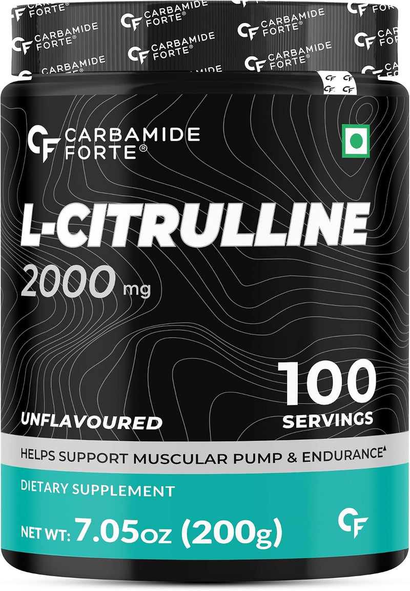 Carbamide Forte Micronized Creatine Monohydrate Powder - 83 Servings, 250g Creatine Supplement Powder for Lean Muscle Volumization, Strength & Energy - L Citrulline Powder - unflavoured Blue