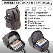 VASCHY School Backpack for Women, Unisex Large Bookbag Schoolbag Casual Daypack for High School/College/Teens/Travel/Work