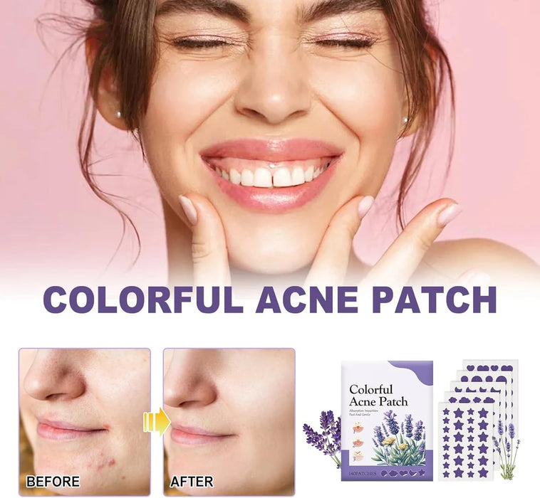 Azonee Pimple Patches for Face, Hydrocolloid Acne Patches Cute Star Zit Covers Spot Cover Stickers 180 Pcs with Tea Tree Salicylic Acid Natural Green Algae Extract Blemish Spot Stickers, 5 Styles