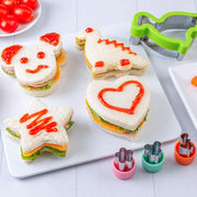 11Pcs Stainless Steel Sandwich Cookie Cutters Set Mini Vegetable Fruit Cutters Food Grade Cookie Cutter Mold for Kids Food Decoration Tools for Kitchen