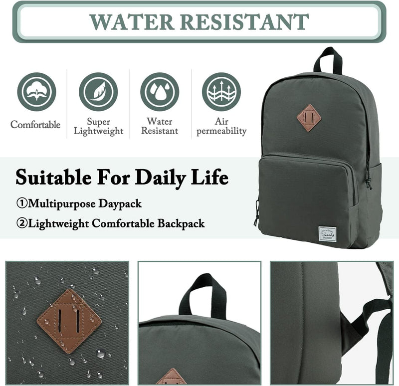VASCHY Backpack for Women Men, Ultra Lightweight School Bag for Kids Teen Boys Girls, Casual Daypack Work, Travel