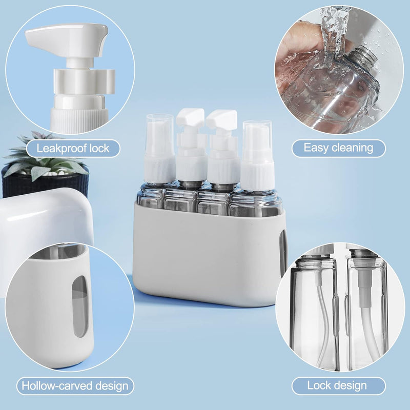 4 Pack Travel Bottles Set for Toiletries: TSA Approved Travel Containers, 50ml/2oz Leak Proof Travel Size Accessories with Label and Storage Box, Perfect for Business or Personal Travel Use, Pink