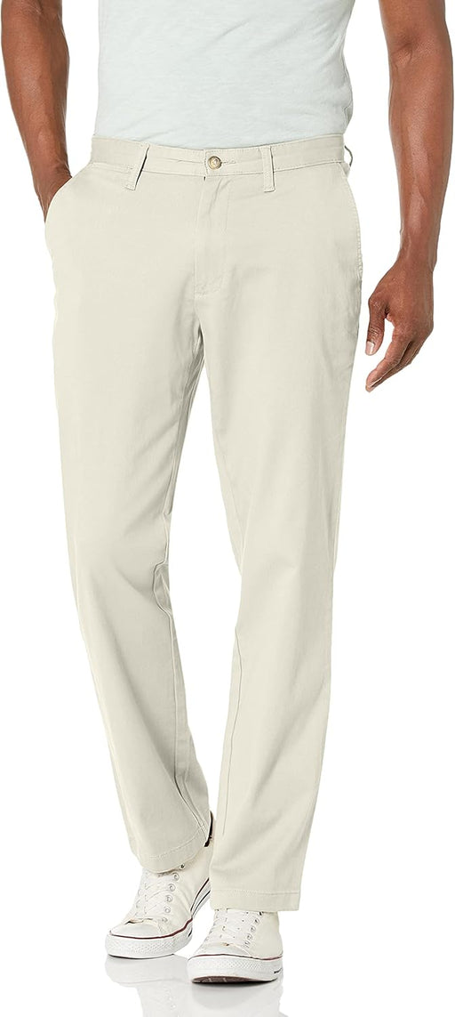 mens Classic Fit Flat Front Stretch Solid Chino "deck" Pant Business Casual Pants - Nautica Stone