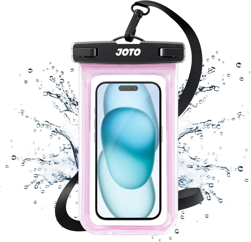 JOTO Universal Waterproof Phone Pouch Cellphone Dry Bag Case for iPhone 17 16 15 14 13 12 11 Pro Max Air Mini Plus Xs XR X 8 7 6S, Galaxy S23 S22 S21 Plus Note, Pixel up to 7" -Black - Standard Clearpink 1 Pack